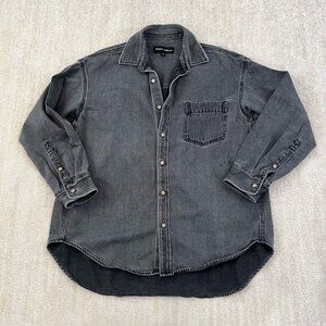 Aritzia Denim Forum The 80s Comfy Oversize Denim Button Up Shirt Top S